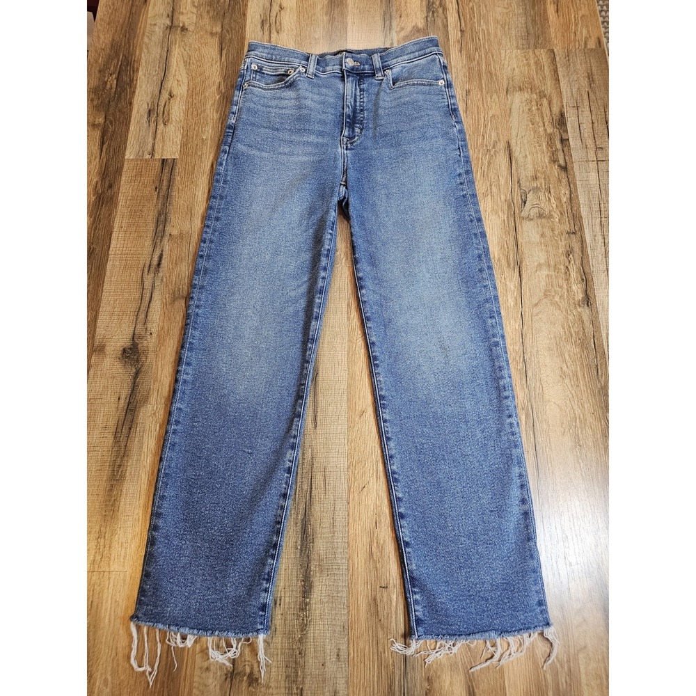 J. Crew Stovepipe Raw Hem Denim Jeans Women's Size 26
